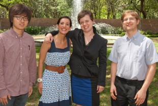 Liang Wang, Olivia Wolf, Rachel Hooper and Renaud Boucher-Browning are Fondren Library Research Award winners.