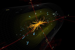 Particle track from LHC collision