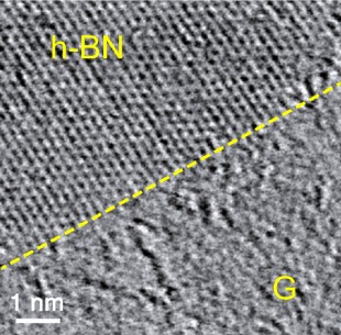 STEM image of Graphene-hBN