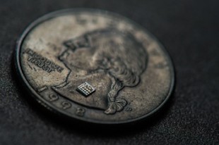 Chip on a coin