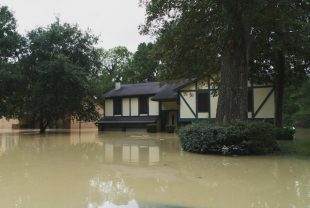 Picture of flooded house.