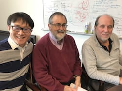 Rice University researchers -- from left, Dongya Jia, Herbert Levine and José Onuchic -- detail a direct connection between gene expression and metabolism and how cancer cells take advantage of it to adapt to hostile environments. (Credit: Rice University)