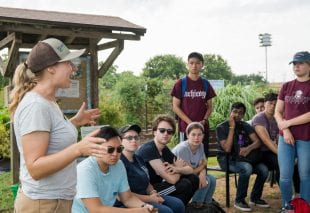 Urban Immersion introduces incoming students to Houston's social issues through the community partners who address them, such as Plant It Forward Farms. (Photos by Tomy LaVergne)