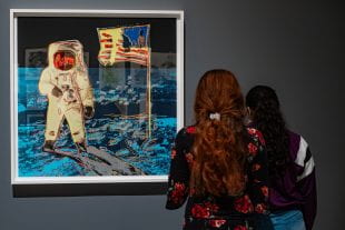 Running through Dec. 21, the show celebrates the 50th anniversary of the Apollo 11 space flight with three galleries of works responding to the moon landing, including lithographs by Robert Rauschenberg and Andy Warhol and a virtual reality work by Laurie Anderson