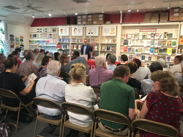 It was standing room only in Brazos Bookstore Sept. 6 as Rice history professor Caleb McDaniel read from his new book, “Sweet Taste of Liberty: A True Story of Slavery and Restitution in America.”