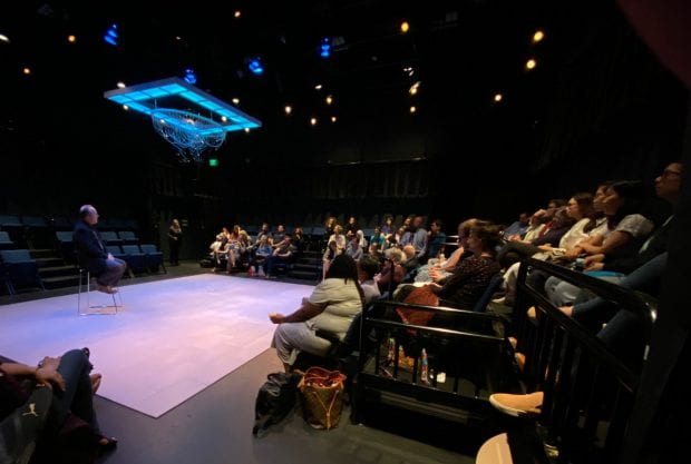 Audience members at the Oct. 4 performance of “The Hard Problem” at Main Street Theatre stayed for a special post-production talk by Jeffrey Kripal, the J. Newton Rayzor Chair in Philosophy and Religious Thought and associate dean of humanities at Rice.