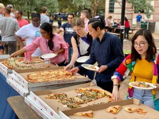he Office of Graduate and Postdoctoral Studies wound down its annual “GRADitude Week” with its popular pizza party and cake walk.