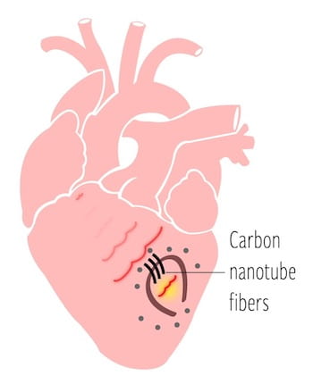 Heart nanotube fiber graphic