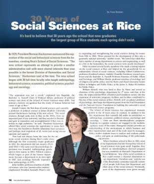 Ragsdale was featured in a 2010 Rice Magazine retrospective on the social sciences.