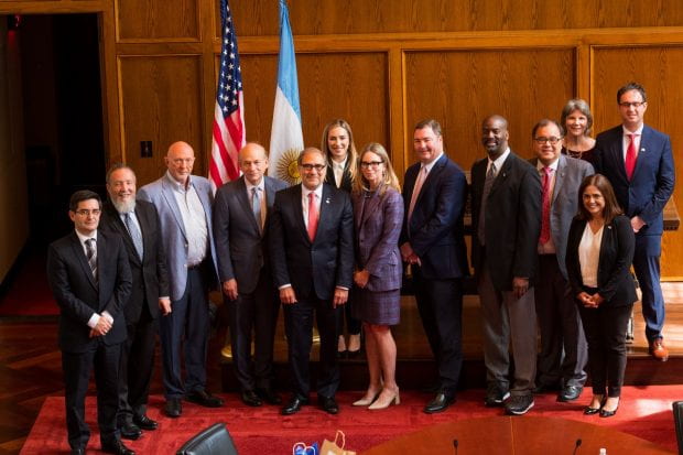 A delegation of top Argentine officials visited Rice June 8 for a meeting with President David Leebron and others from the university community.